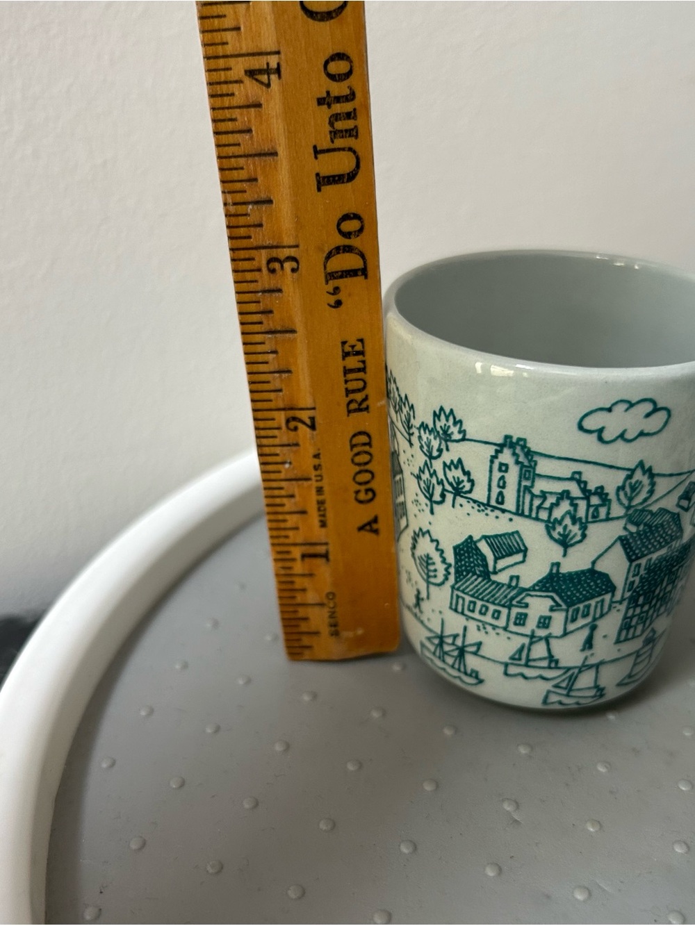 MCM Denmark Demitasse Cup Harbor Coastal Scene Ceramic Espresso Saucer Coffee - Picture 3 of 12